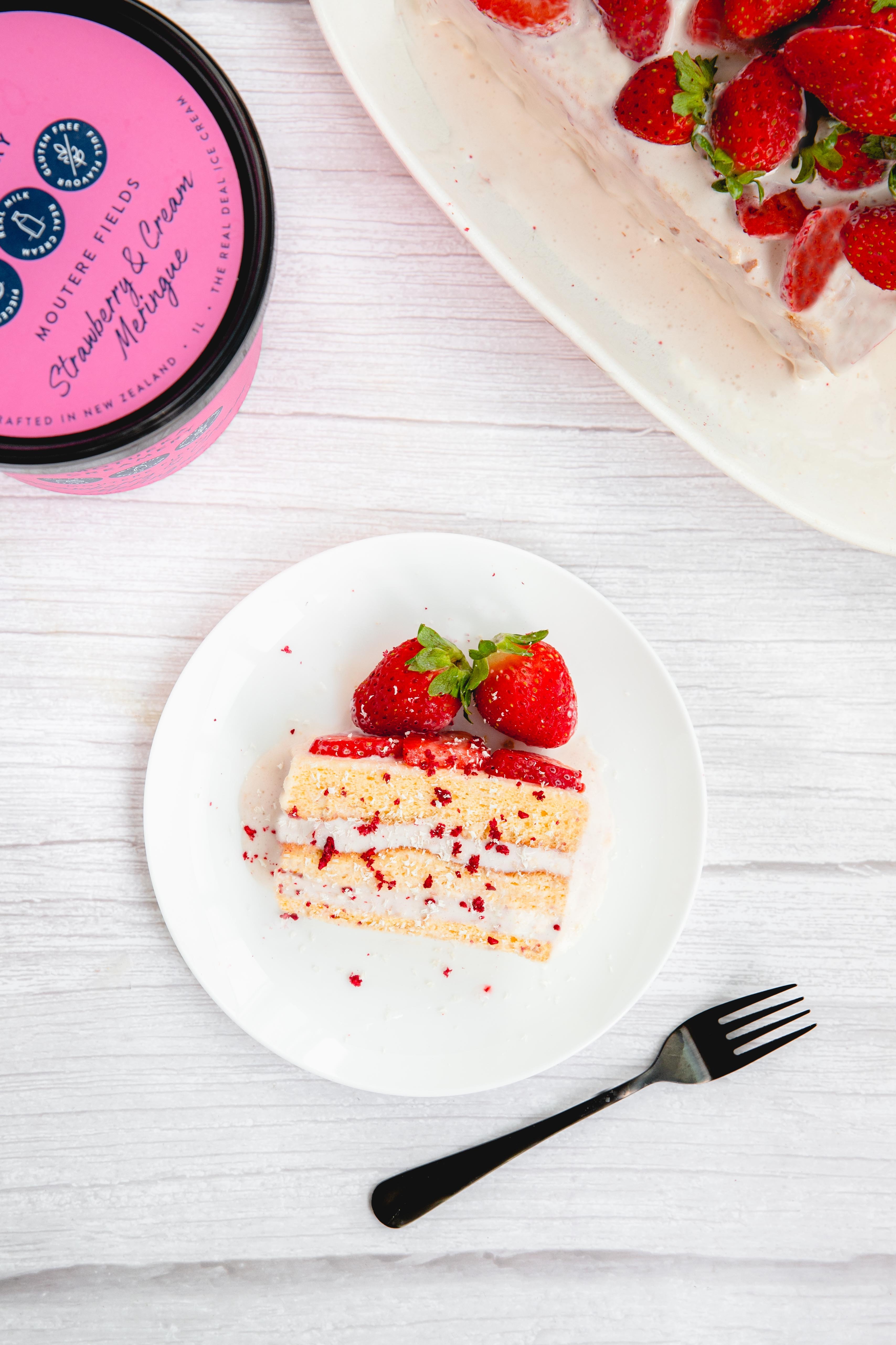 Strawberry ice cream shortcake
